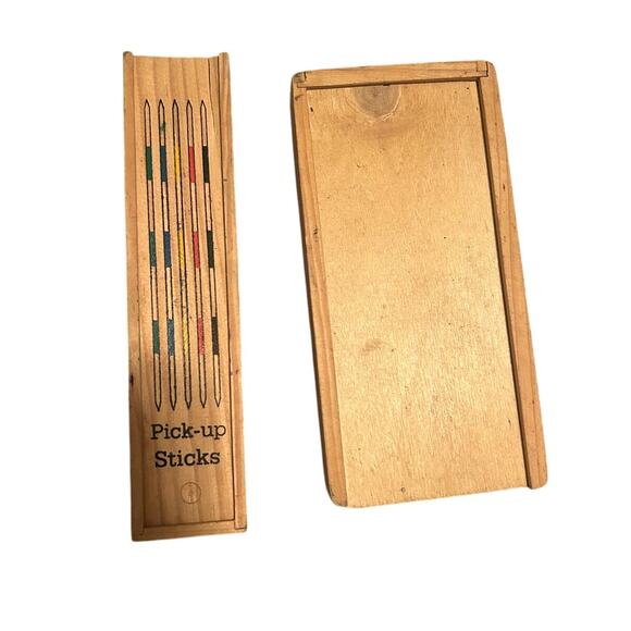 GUC Vintage Wooden Pick Up Sticks and Wooden Blocks Approx 8" - Picture 1 of 3